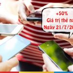 Mobifone khuyến mãi 50% thẻ nạp toàn quốc ngày 21/7/2017