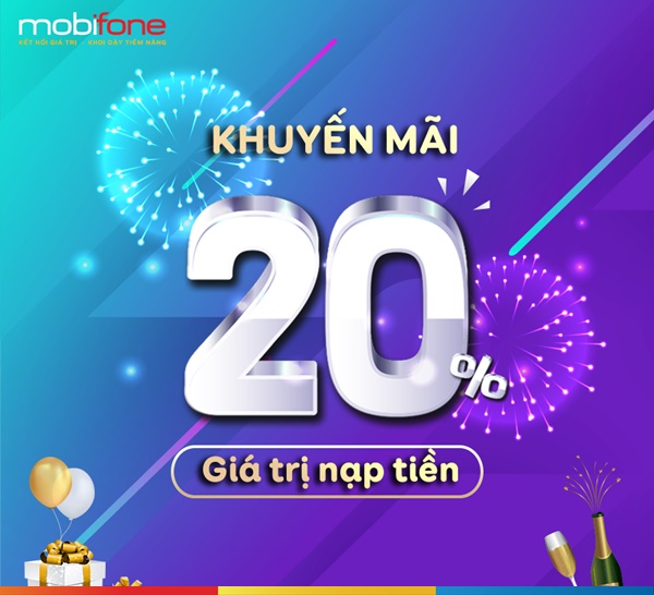 Mobifone khuyến mãi nạp thẻ tặng 20% giá trị thẻ nạp ngày 30/1/2019